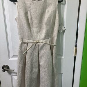 Liz Claiborne Cream Textured Midi Dress